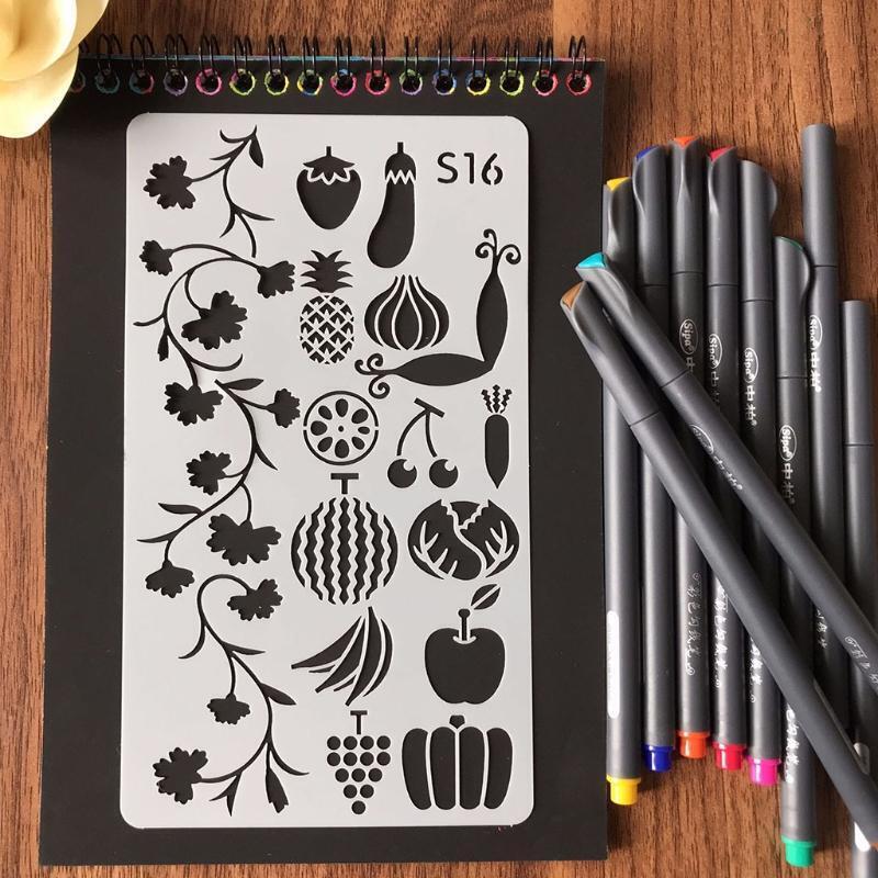 36Pcs Drawing Template Ruler DIY Painting Template Geometric Hollow Out Painting
