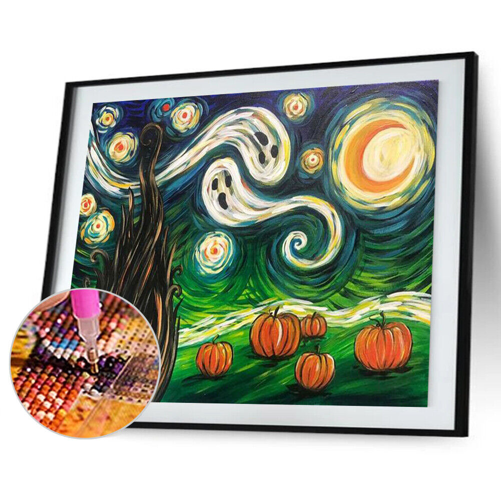 5D DIY Halloween Night Full Round Drill Diamond Painting Kit Mosaic Art