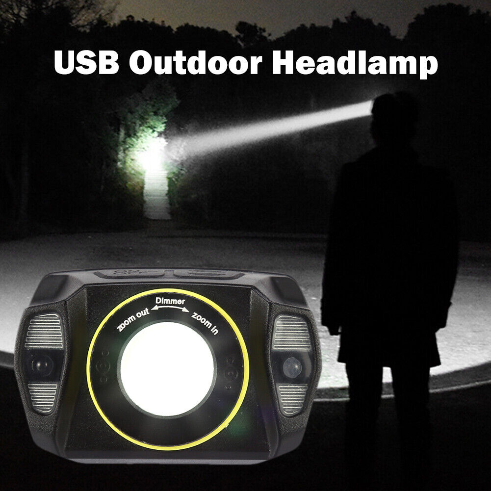 Portable Powerful USB LED Headlamp Outdoor Rotating Zoom Camping Lights