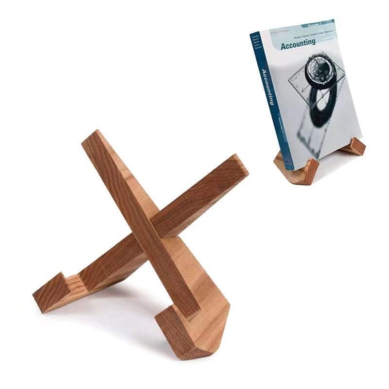 Cookbook Shelf For Cooking Rustic Recipe Book Holder Wood  Reading Book Display