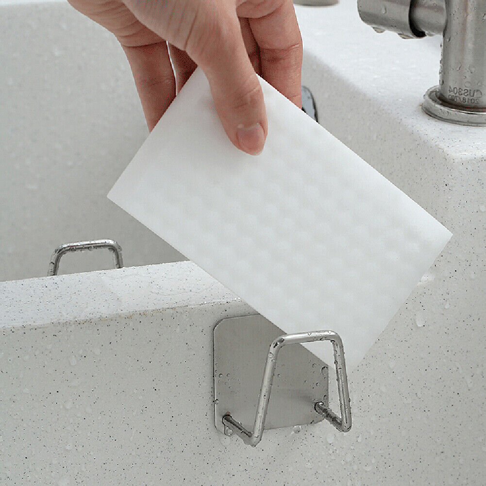 Stainless Steel Sponge Drain Rack Self-adhesive Dishcloth Organizer Hook
