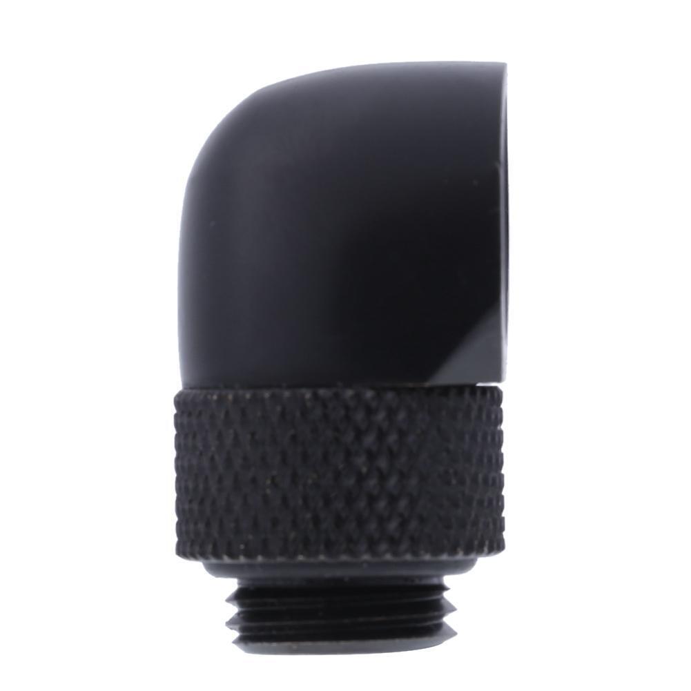 G1/4 Inner Outer Dual Thread 90 Degree Rotary Water Tube Connector(Black)