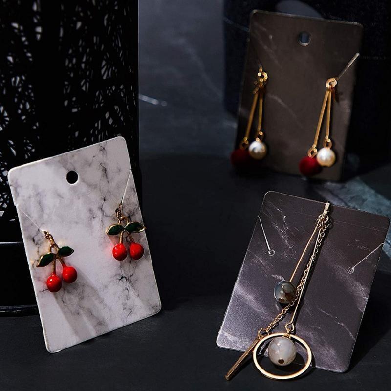 800 Pieces Marble Earring Necklace Card for Earring Display Showcases Thick