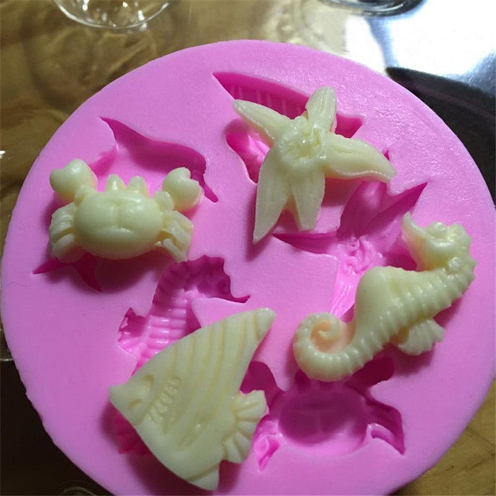 New Mini Baking Chocolate Silicone Fondant Mold Dolphin Sea Cookie Starfish