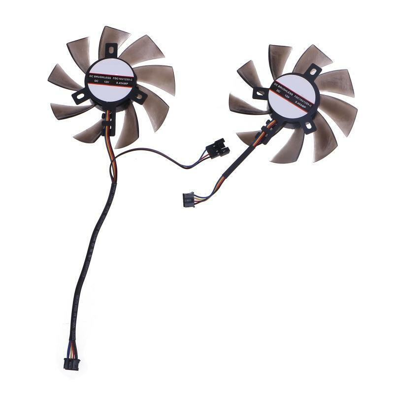 2PCS 85mm FDC10U12S9-C 4Pin Dual Cooler Fan Replace For Sapphire R9 270X 280X