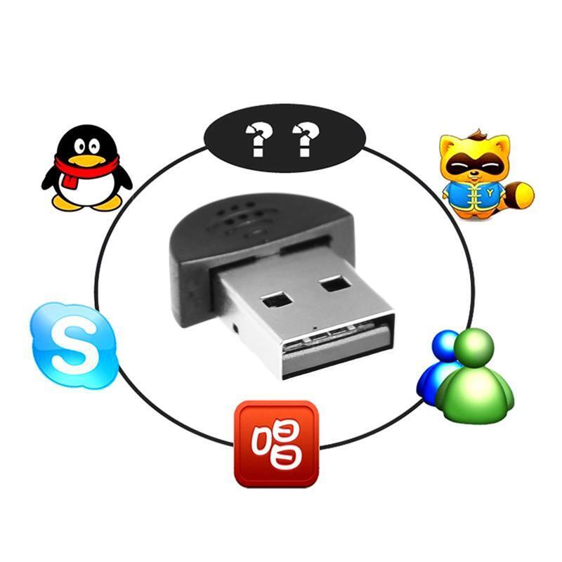Super Mini USB 2.0 Plug Microphone Speech Recording Audio Adapter For Laptop PC