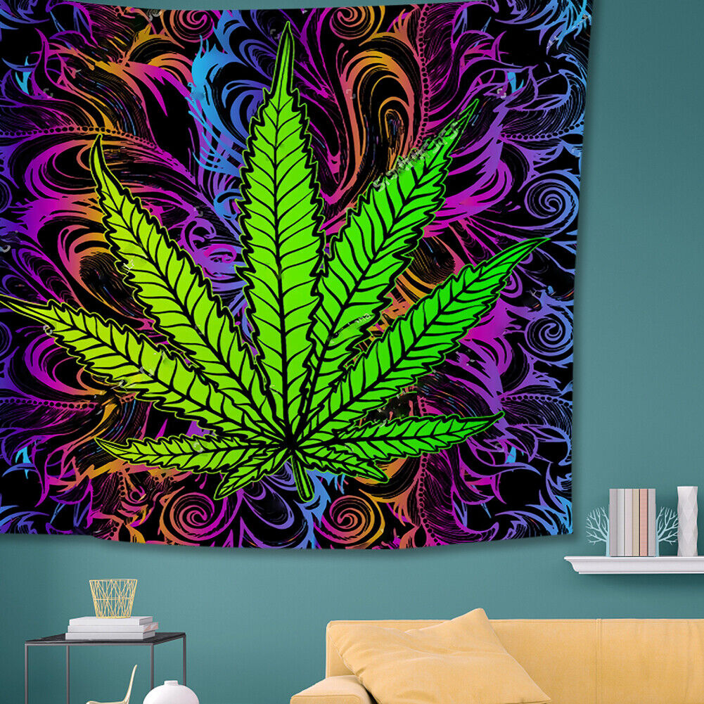 Maple Leaf Wall Hanging Tapestry Bedroom Carpet Background Art (200x145cm)