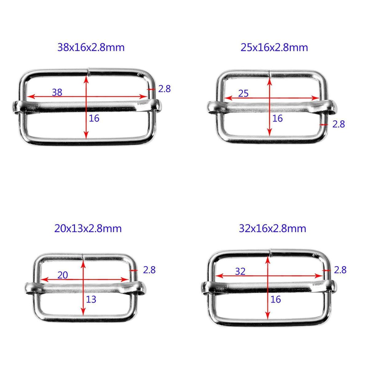 20 Pieces Slide Buckle Adjustable  Roller Pin Buckles for Purse Making