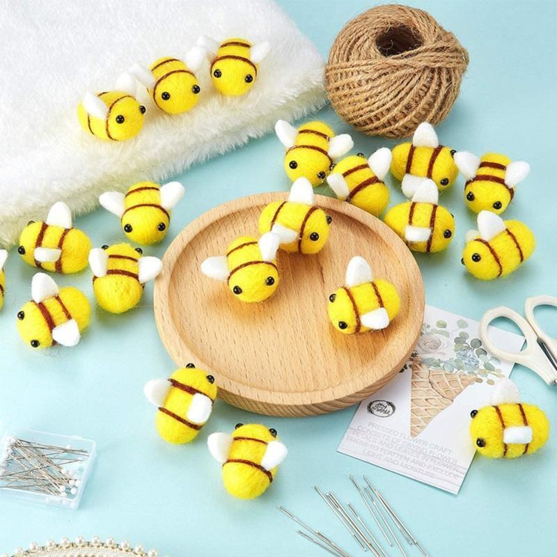 Wool Felt Bumble Bee Cute Bee Craft Ball Nursery Perfect for Baby RoomDecoration