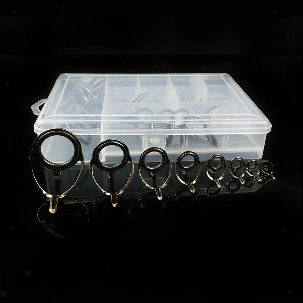 45Pieces Fishing Rod  Guides  Eye Rings Replacement Repair