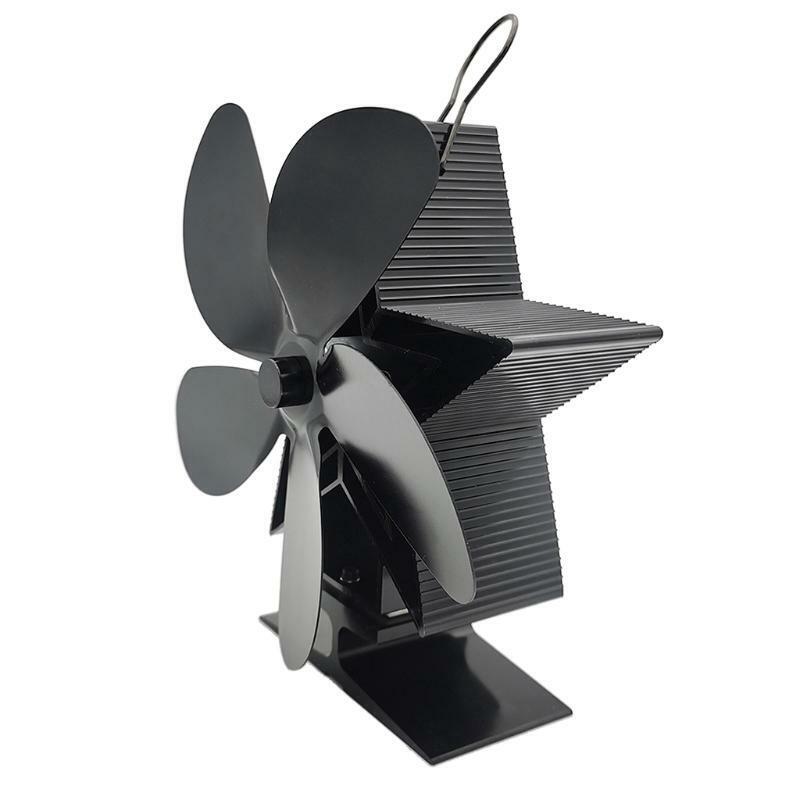 Eco-Friendly Stove Fan on Chimney for Wood Log Burner Fireplace Quiet Black