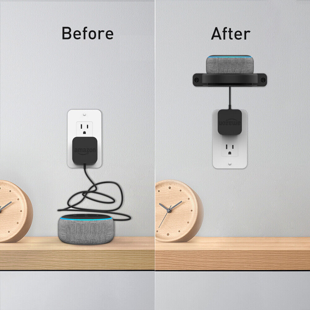 2pcs Smart Bluetooth-compatible Speaker Wall Bracket Outlet Holder (Black)