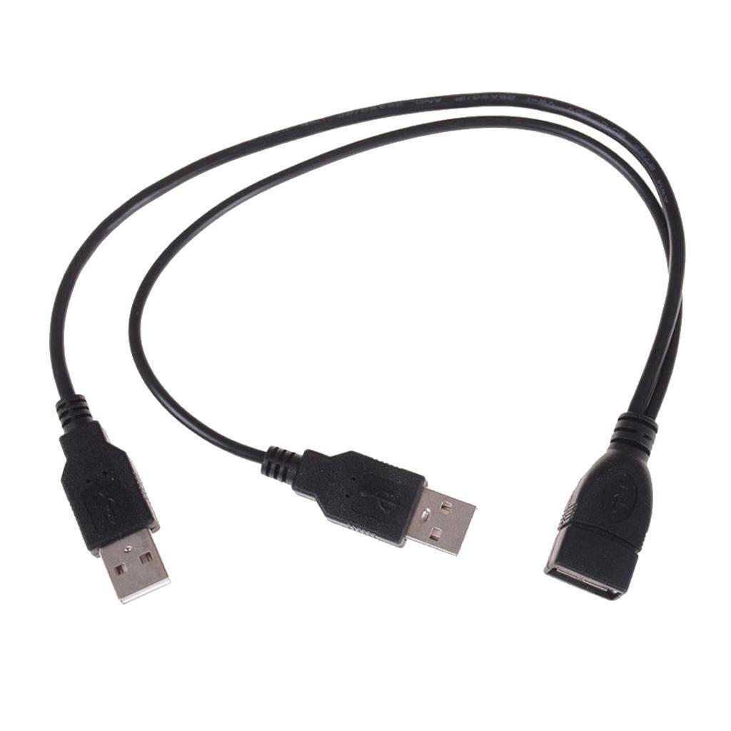 USB 2.0 socket to two USB male splitter hub charger data cables