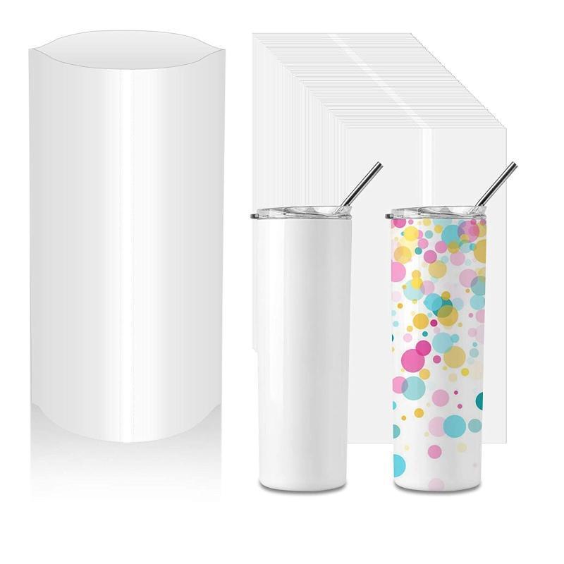 100 pcs Sublimation Shrink Wrap Film Sleeves White Sublimation Environmentally