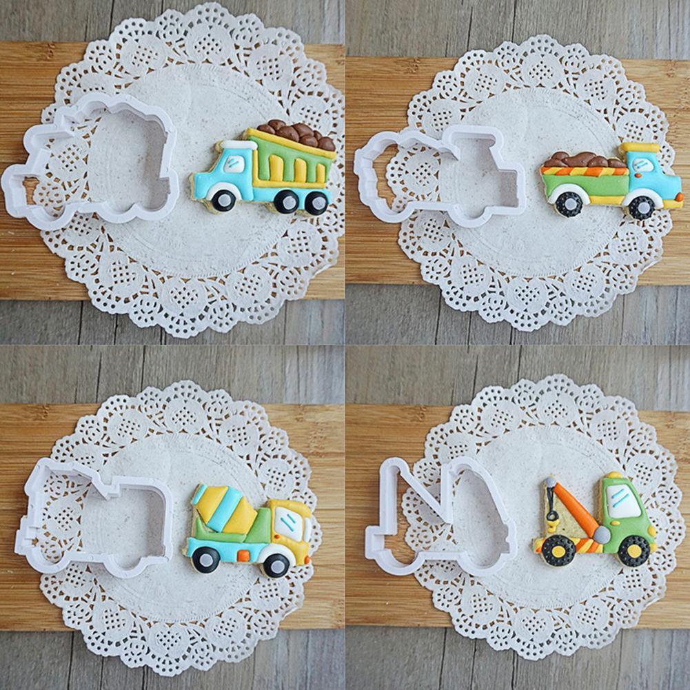 8pcs/Set Car Fondant Cake Mold Sugarcraft Decorating Plastic Biscuit Mould
