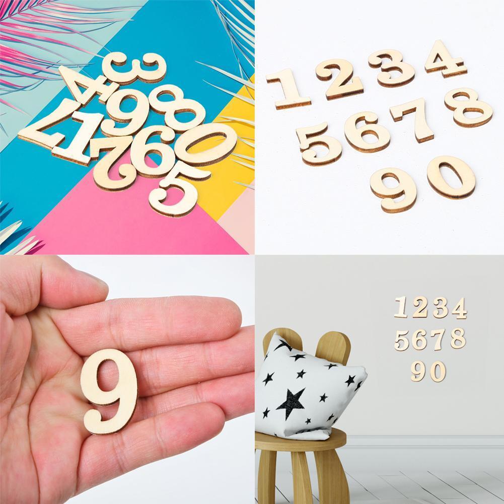 10pcs Rustic Wooden Digital Number DIY Craft Table Scatter Home Decoration