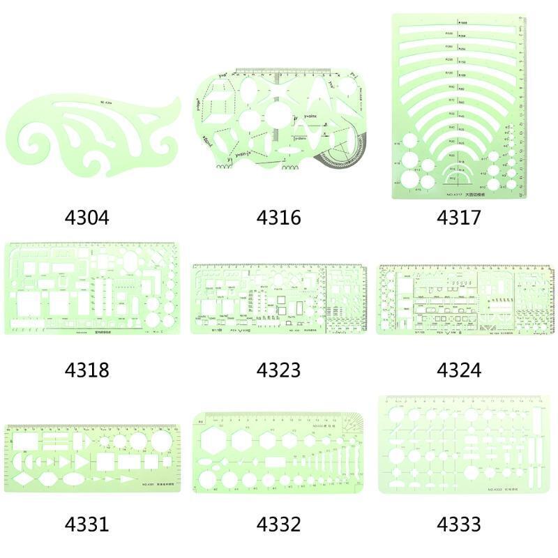 Students Plastic Drawing Template Curve Ruler Stencil Measuring Tool Stationery