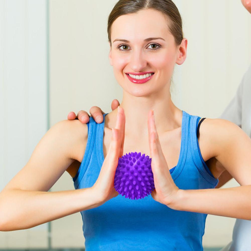 PVC Spiky Massage Ball Fitness Muscle Relax Hedgehog Physiotherapy (Purple)