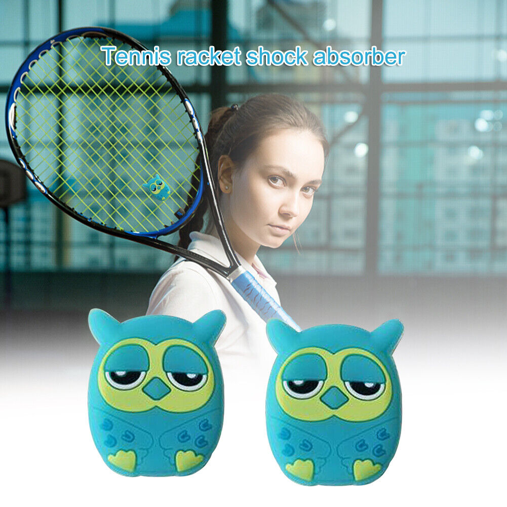 2pcs Cartoon Animal Silicone Racquet Tennis Racket Anti Shock Absorber (H)
