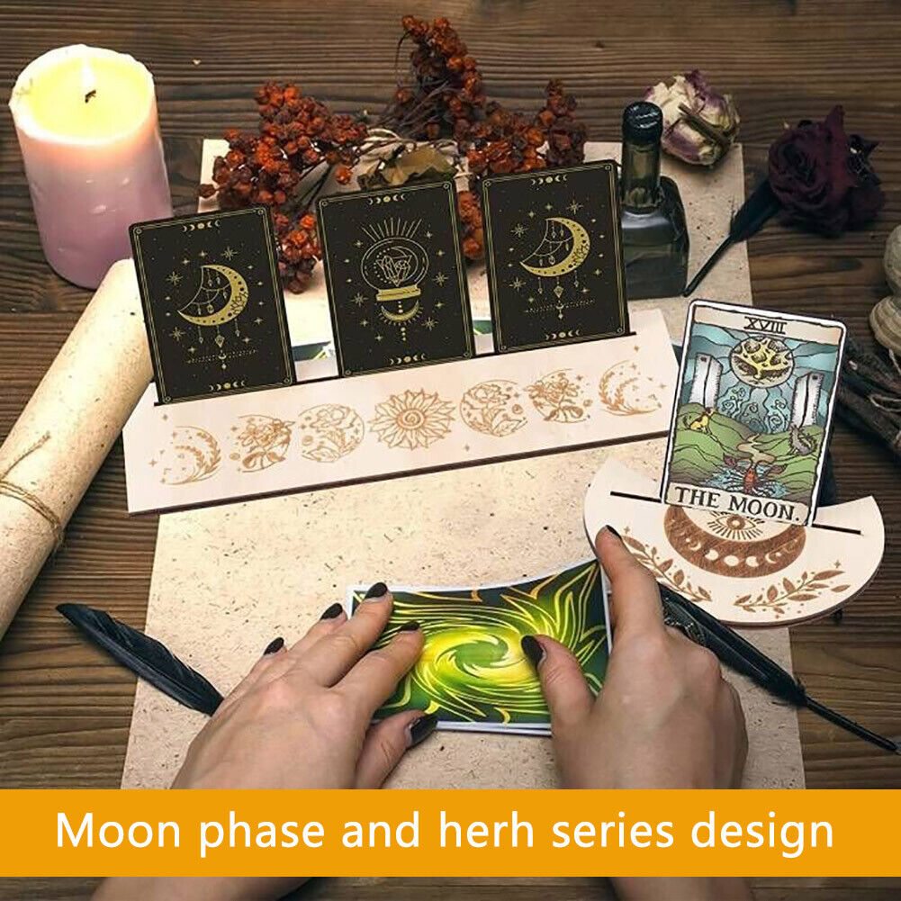 2pcs Wooden Card Stand Witch Divination Tools Altar Tarot Cards Holder (1)