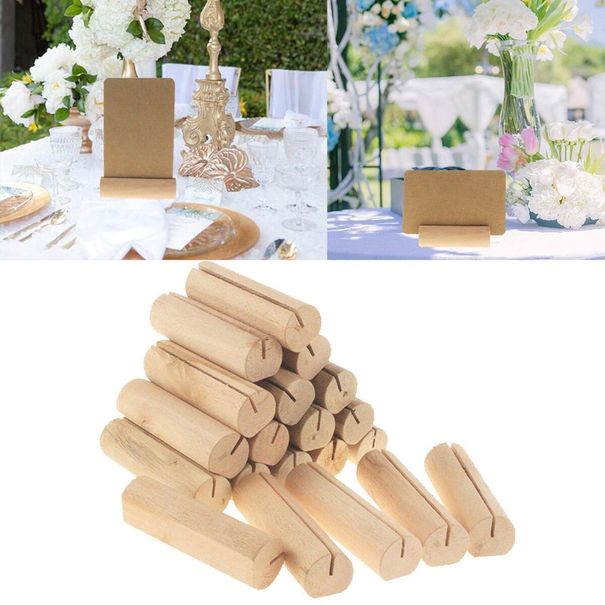 20x Wood Place Card Holders Wedding Kraft Place Cards Table Numbers Sign