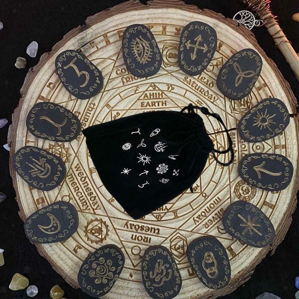 Witch Runes Divination Fortune-telling Rune Words for Crystal