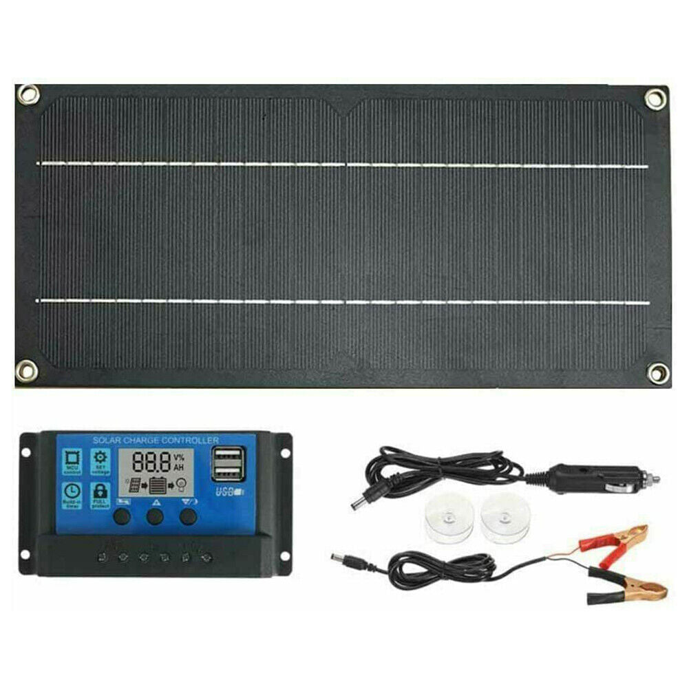 30W Solar Panel Kit 18V Battery 100A Charger Controller for Car RV Outdoor
