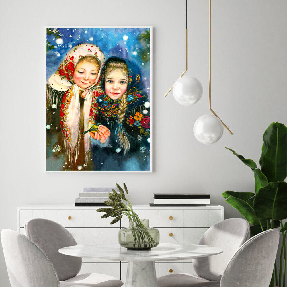 DIY Xmas Girls Full Drill Diamond Painting Mosaic Kit Bead Art Home Decor