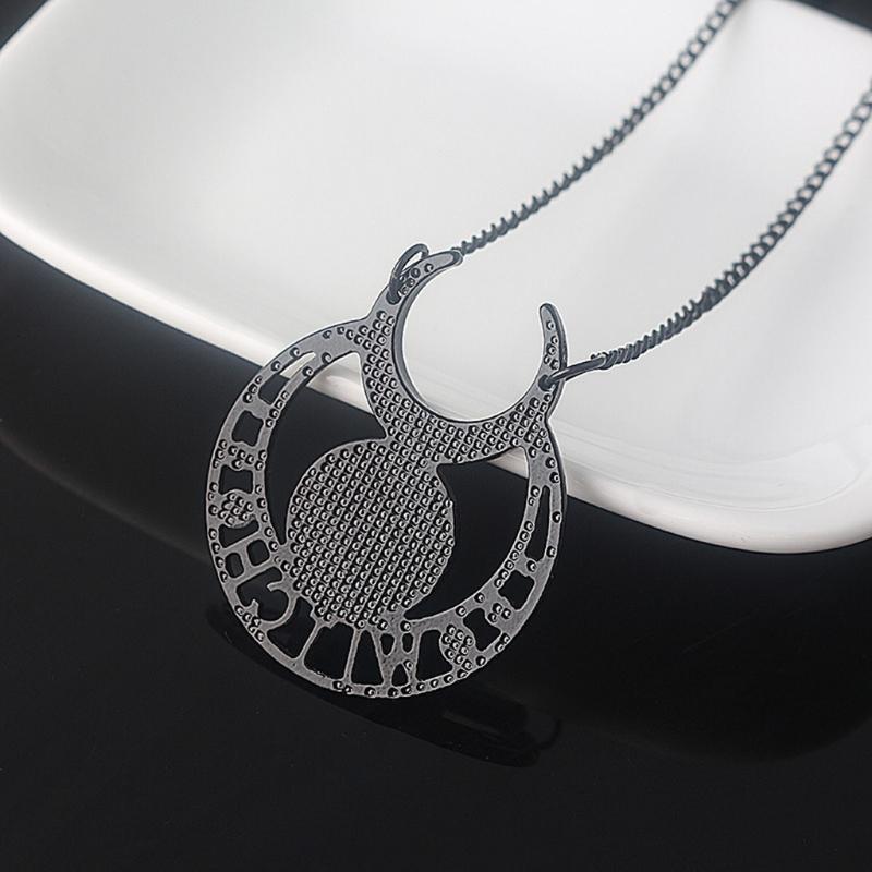 Demon Witch Black Moon Necklace Triple Goddess Pendant Moon Goddess Necklace