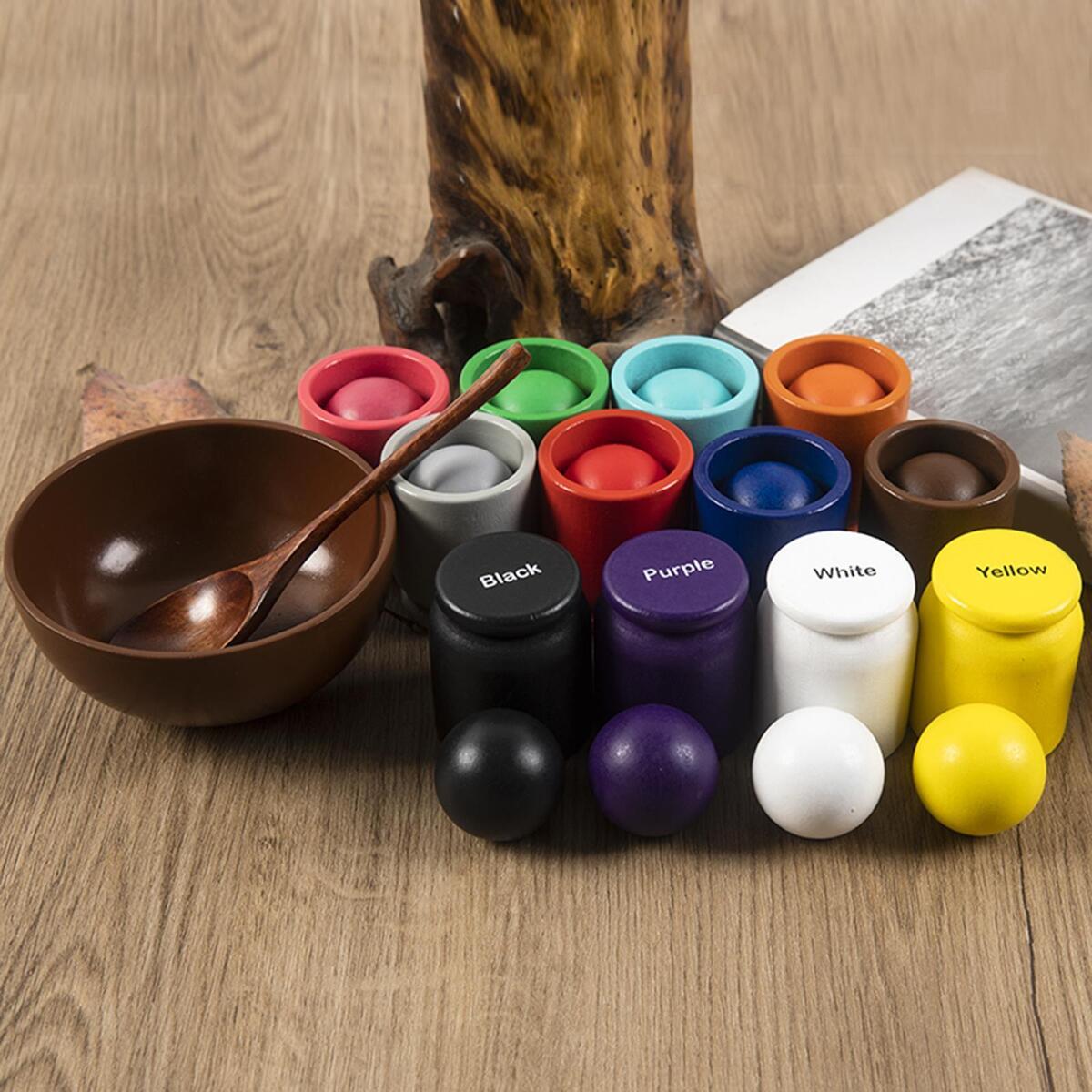 Matching Sorting Balls in Cups Training Logical Thinking Board Game for Kids
