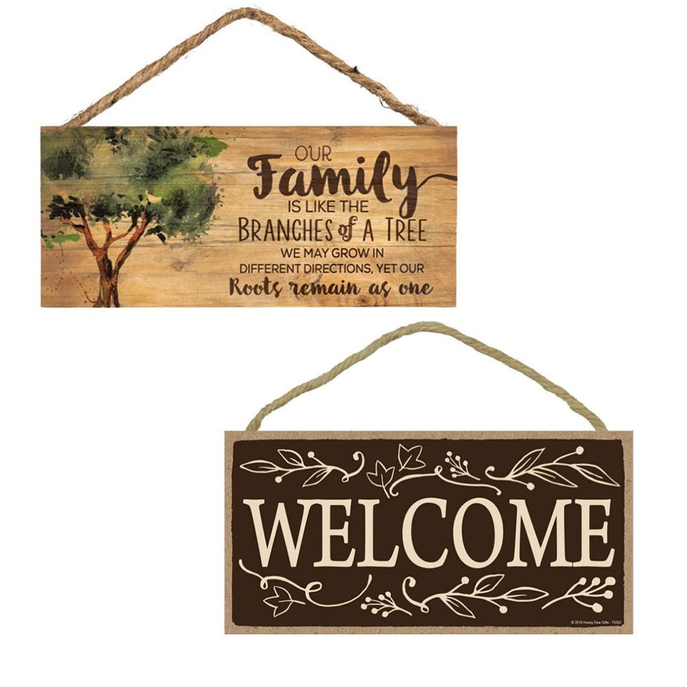 Hanging Family Decorative Welcome Sign Wooden Door Sign Welcome Plaques