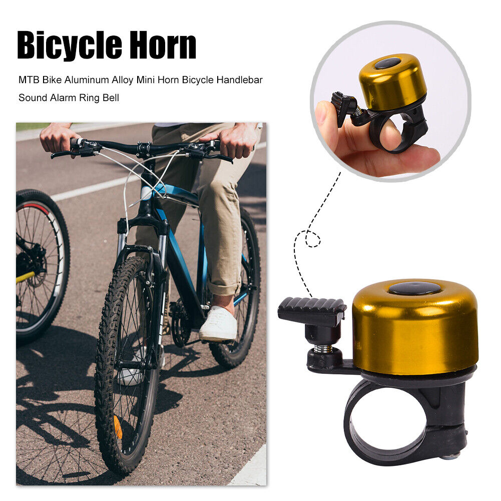 Bike Aluminum Alloy Mini Horn Bicycle Handlebar Alarm Ring Bell (Yellow)