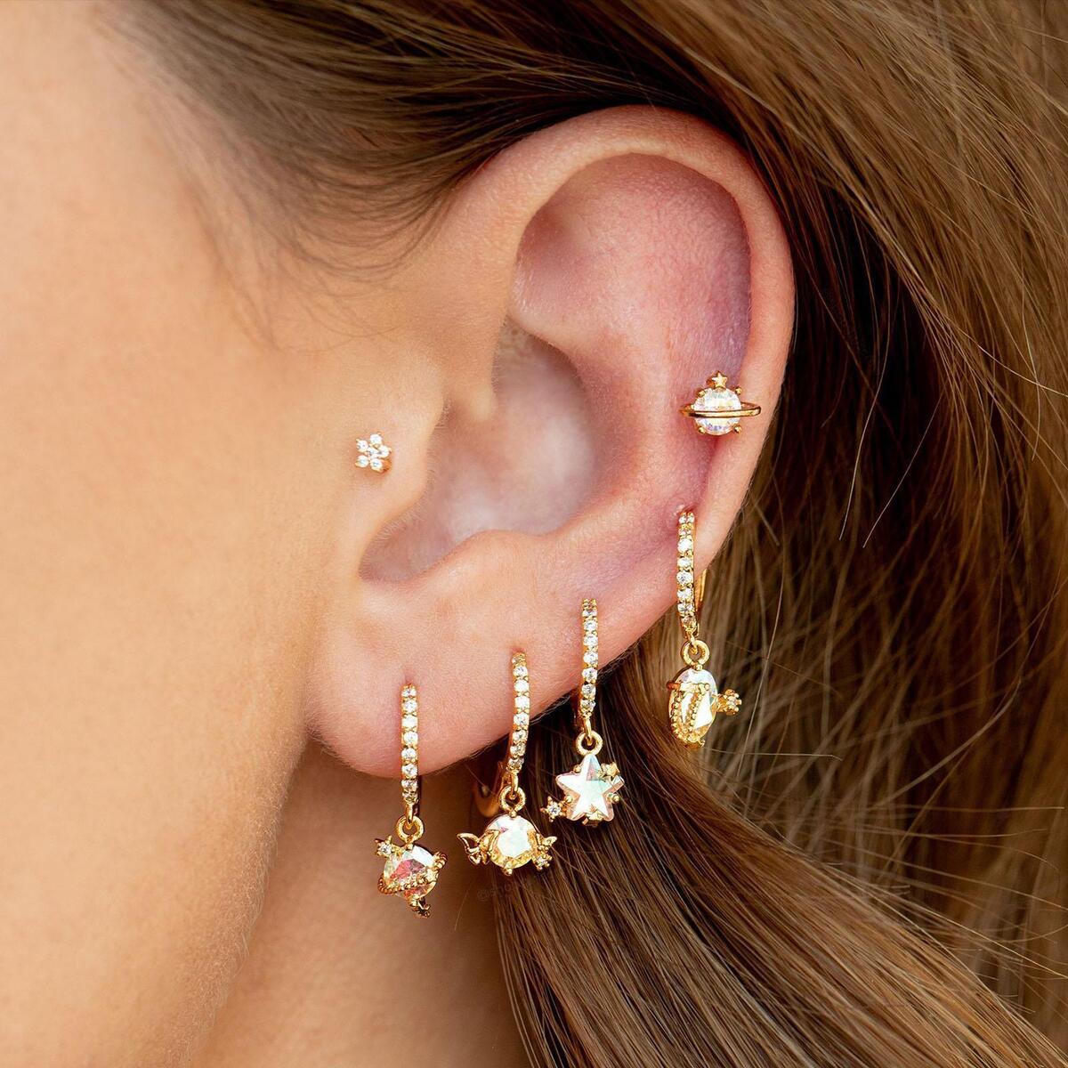 4 Pieces Girls Dangle Earrings Jewelry Valentine Day Anniversary Gift Tiny