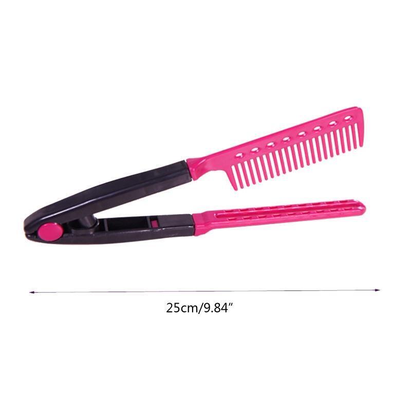 Hair Straightening Comb Haircut Anti-static V Shape Comb Clip Clamp Styling Tool