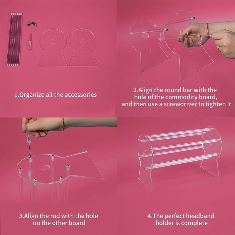 Acrylic Headband Holder Detachable Clear Stand for Teen Girls and Women Gifts