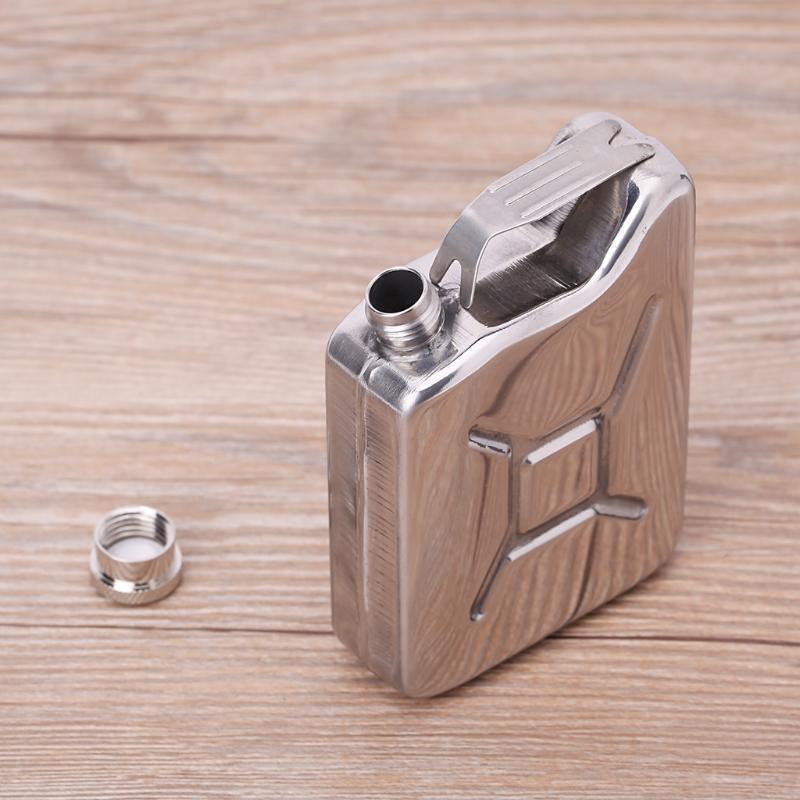 5oz Stainless Steel Jerry Can Hip Flask Liquor Whisky Pocket Bottle Men Gift