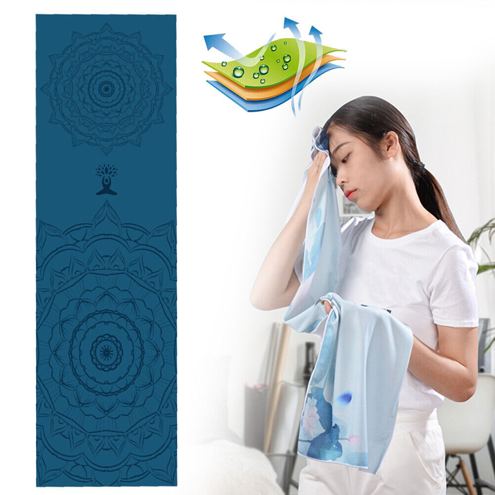 Portable Double Layer Printed Yoga Towel Quick Drying Pilates Towels (B)