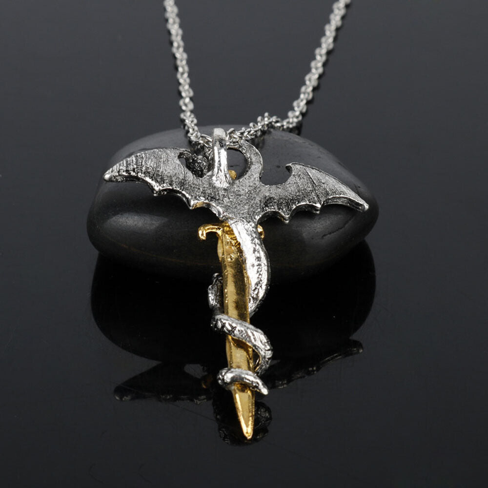 Glow In The Dark Jewelry Luminous Choker Pendant Dragon Sword Necklace Chain