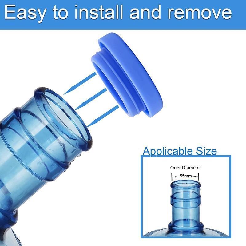 Anti Splash Water Jugs Silicone Cap No Spill Top Lid Cover Fits 55mm Bottles