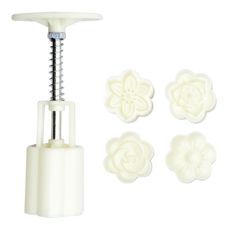 Flowers Stamps Cute Pastry Moon Cake Mold Thickness Adjustable Durable Baking