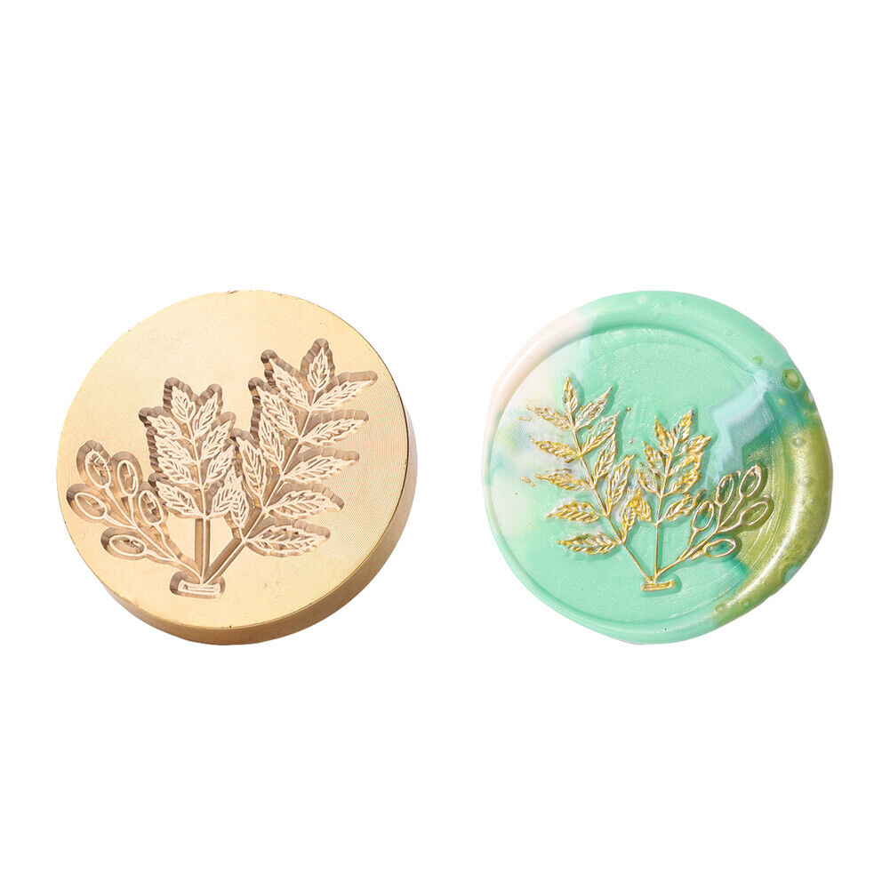 Grass Flower Wax Sealing Stamp Head Round Copper Stamps w/o Handle (ZR012)