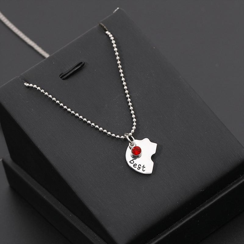 Stitching Necklace Charm Friendship Sisters Rhinestones Necklace Fashion Gift