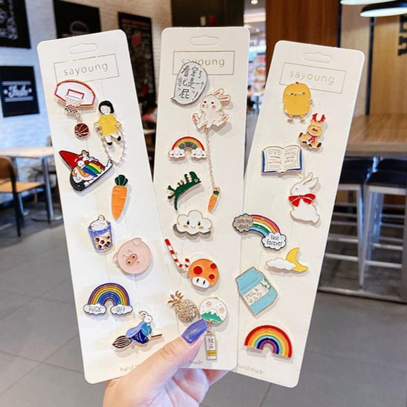 20 Pcs/Set Delicate Cartoon Brooch Pins Coats Scarves Shirts Clothes Bags Pins