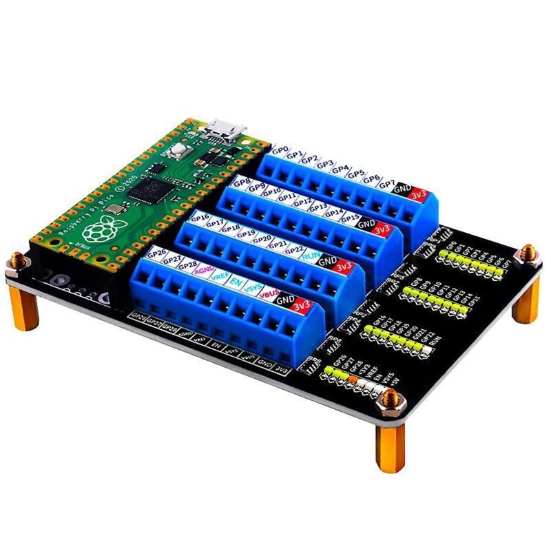 for Raspberry Pi Pico Screw Terminal Block Breakout Module w/ Aluminum Enclosure