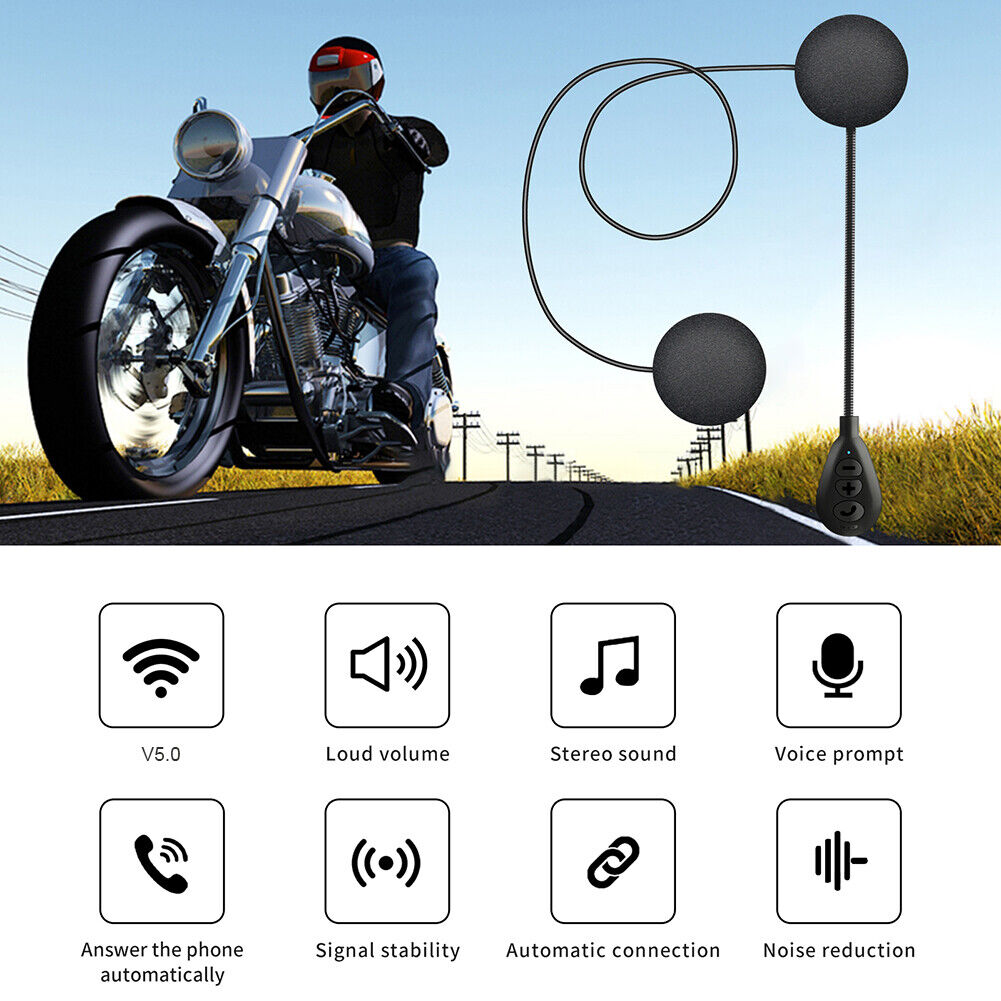 T6 Wireless Bluetooth-compatible Stereo Motorcycle Helmet Headsets with Mic
