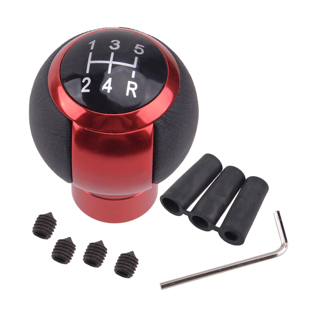 Universal Car MT Manual 5 Speed Gear Shift Knob Gear Stick Shifter Ball Head Red