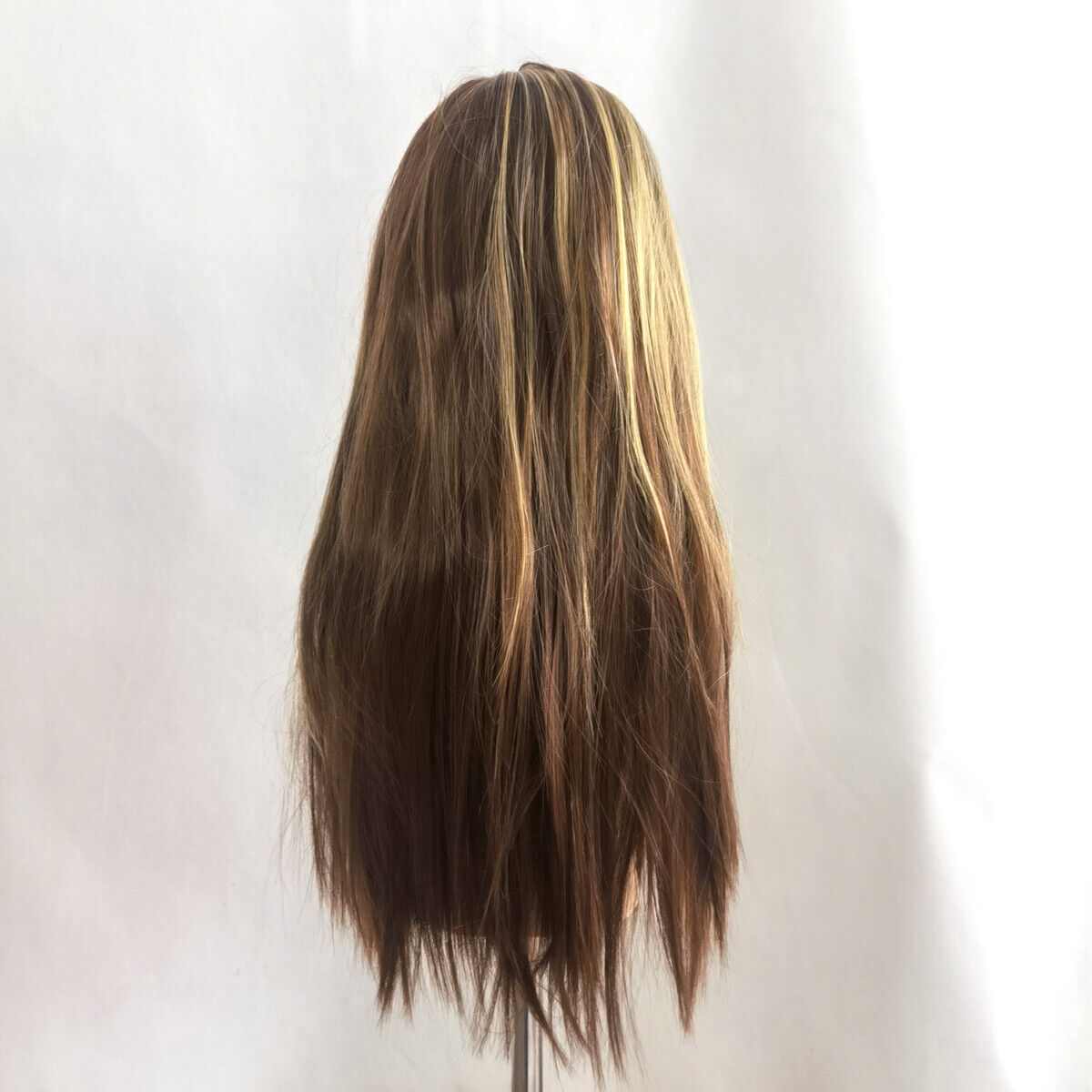 Fashion Ombre Brown Human Hair Wigs Brazilian Full Long Straight Front Wig