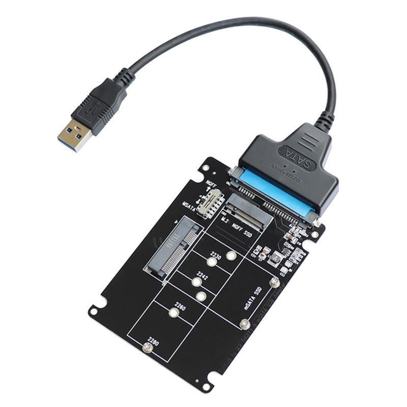 M.2 Ngff MSATA 2-in-1 to Sata Serial Port Adapter Support Full Size with B Key
