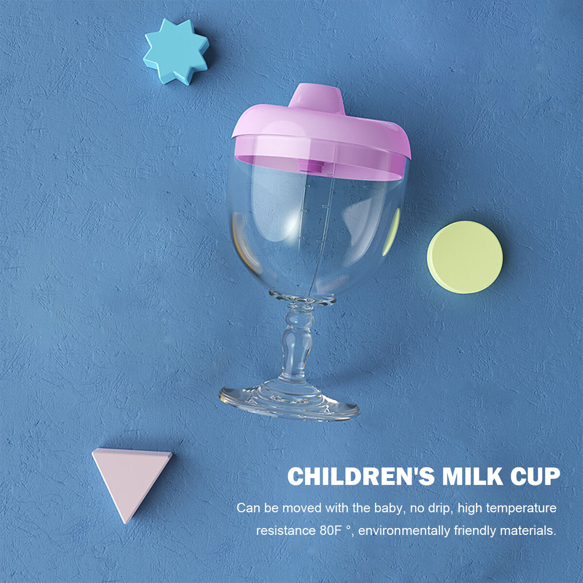 Baby Goblet No Spill Baby Sippy Cup Wine Glass for Baby Kid Party (Purple)