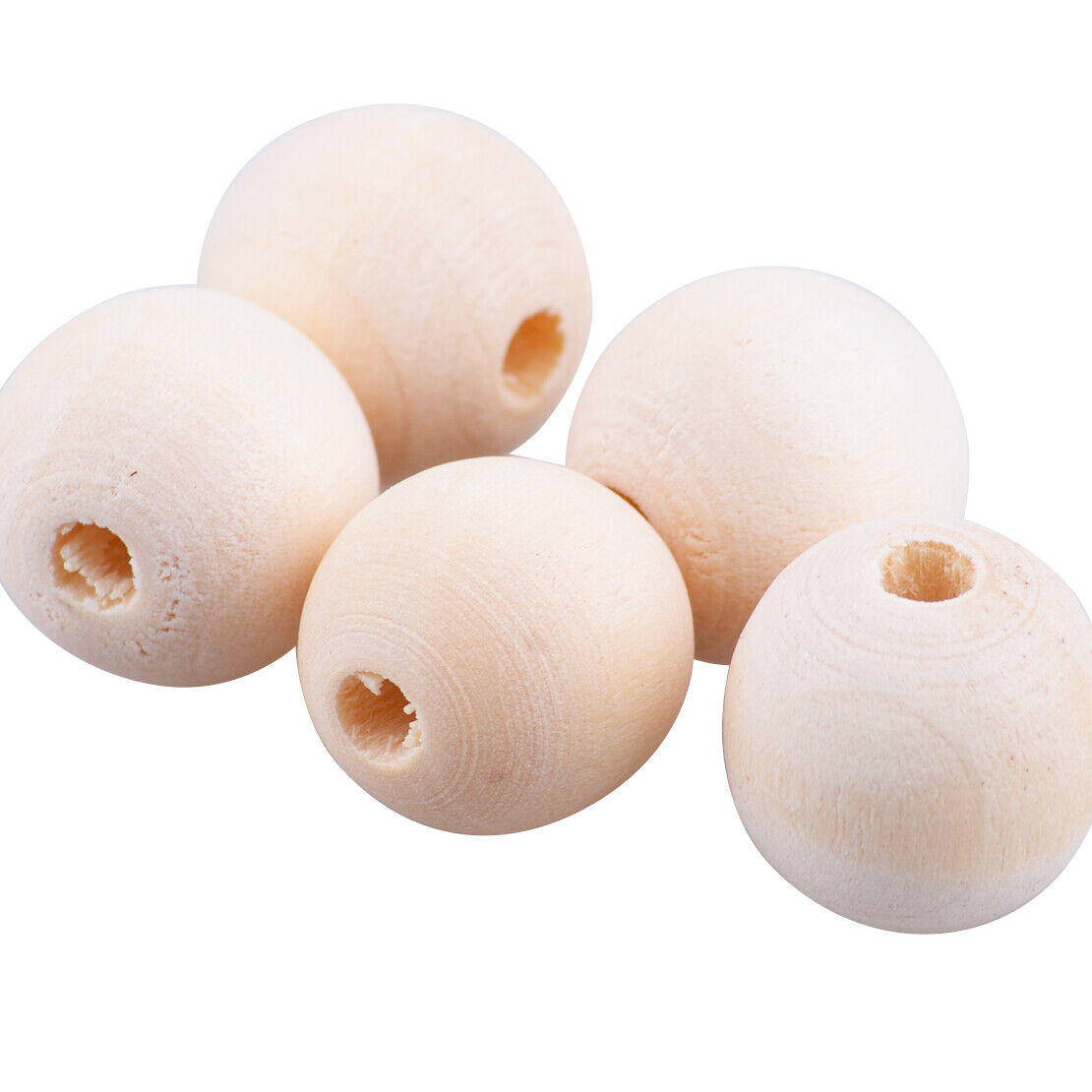 50x 16mm Natural Wood Spacer Beads Round Wooden Balls Jewelry Bracelet Making Li